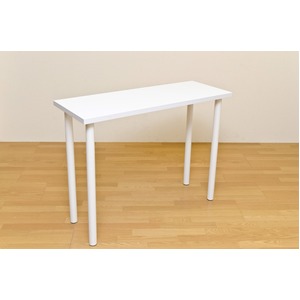 フリーバーテーブル(ハイテーブル) 【120cm×45cm】 天板厚約3cm ホワイト(白) - 拡大画像