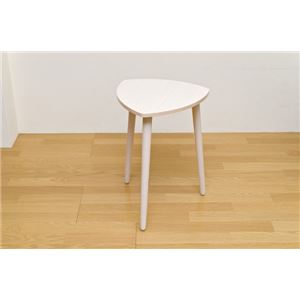 サイドテーブル(ミニテーブル/ナイトテーブル) 幅42cm 木製 木目調 BIANCA ホワイト(白) - 拡大画像