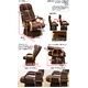 リビング座椅子(リクライニングチェア/回転椅子) 昇降式肘付き ブラウン 【完成品】 - 縮小画像5