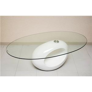 ガラスセンターテーブル/ローテーブル 【ホワイト】 幅120cm 『PLANET』 強化ガラス天板 商品画像