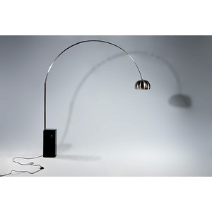 リビング照明器具 【ARCO LAMP/アルコランプ】 大理石ベース×ステンレスポール ブラック 商品画像