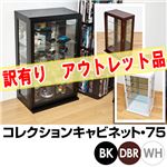 【訳有り アウトレット品】 コレクションケース/ディスプレイケース 【ブラック】 幅45cm×奥行30cm 強化ガラス使用