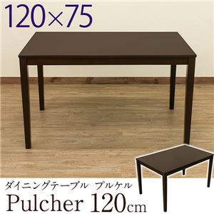 デザインダイニングテーブル/リビングテーブル 【長方形 幅120cm×奥行75cm】 ダークブラウン 『Pulcher』 商品画像