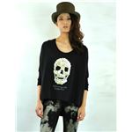 BUDDHIST PUNK スカルモチーフドルマンスウェット　ブラック　レディース B313SBT62(BLK/S)