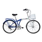 【ノーパンクタイヤ使用】TOY（トイ） 24インチ ノーパンク折り畳み自転車 ブルーホワイト MG-TY246N
