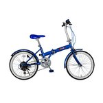 ZERO-ONE　２０インチ６段ギア付折畳自転車　FDB20　6S　LEDライト・ワイヤ‐ロック付　ブルー