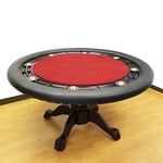 ROUND（ラウンド）ポーカーテーブル?　-レッド (ダイニグカバー付き）