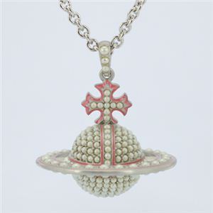 Vivienne Westwood（ヴィヴィアンウエストウッド） PEARLY QUEEN 3D SMALL ORB P SS PEWTER ネックレス　【ブランド箱入り】 - 拡大画像