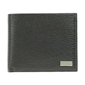 Salvatore Ferragamo（フェラガモ） 7070PEBBLE BLK 二つ折り財布（小銭入れ付）