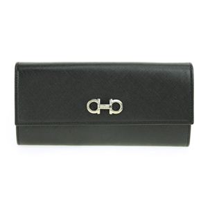 Salvatore Ferragamo（フェラガモ） B002PEBBLE BLK 長札（ファスナー付）