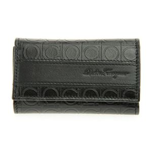 FERRAGAMO（フェラガモ） 8729 PEBBLE／BLK 6連キーケース