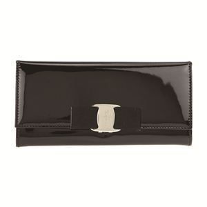 FERRAGAMO（フェラガモ） B559 PATENT／BLK 長札（ファスナー付）