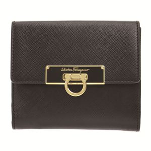FERRAGAMO（フェラガモ） B756 PEBBLE／BLK ダブルホック財布