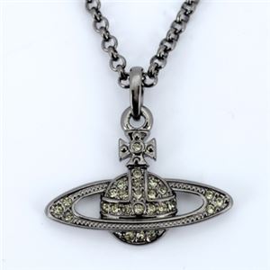 Vivienne Westwood（ヴィヴィアンウエストウッド） MINI BAS RELIEF P／GUNMETAL／BLACKDIAMOND ネックレス