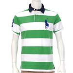 Ralph Lauren（ラルフローレン） MNBLKNIM1A10011／D84GRN STRIPE／M ポロシャツ半袖