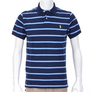 Ralph Lauren（ラルフローレン） MNBLKNIM1I10103／B35BLU STRIPE／S ポロシャツ半袖
