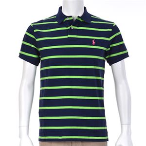 Ralph Lauren（ラルフローレン） MNBLKNIM1I10103／D84GRN STRIPE／XS ポロシャツ半袖