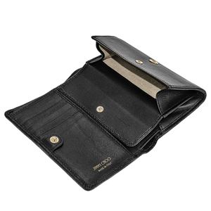 Jimmy Choo (ジミーチュウ) MARLIE GRZ/BLK 二つ折り財布 Jimmy Choo (ジミーチュウ) MARLIE GRZ/BLK 二つ折り財布