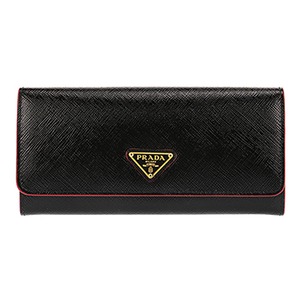 Prada （プラダ） 1MH132 S／VERNICE／NER R 長財布