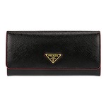 Prada （プラダ） 1MH132 S／VERNICE／NER R 長財布