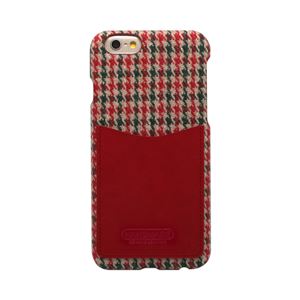 iPhone6s/6 ケース HANSMARE Leather Pocket Bar（ハンスマレ レザーポケットバー）アイフォン カバー（Bar houndstooth red） - 拡大画像
