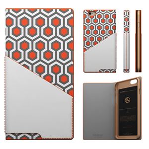 iPhone6s/6 ケース SLG Design D0 Combi Calf Skin Artificial Leather Diary（エスエルジ―デザイン D0 コンビ カーフスキンアーティフィシャルレザーダイアリー）アイフォン（ orange） - 拡大画像