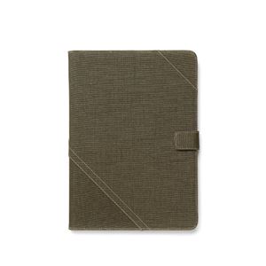 【iPad Air】ZENUS Cambridge Diary スタンド機能付 イタリアンファブリック ハイブリッド（khaki） - 拡大画像