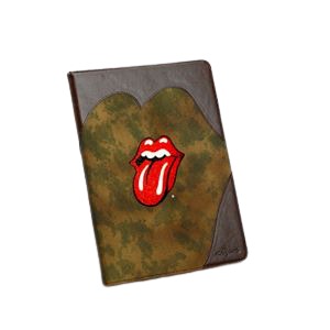 【iPad Air】ZENUS Rolling Stones Classic Tongue Camo Diary（ローリングストーンズ クラシックタン カモダイアリー） ハイブリッド 自動オン・オフ機能付 スタンド機能 ボタンなし（Camo Diary） - 拡大画像