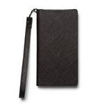 【Xperia Z2】Zenus Prestige Minimal Diary （プレステージミニマルダイアリー） サフィアーノ革 ボタンなし スタンド機能付 ストラップ付（black）