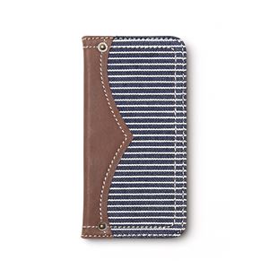 iPhone6s ケース 手帳型 ZENUS Denim Stripe Diary（ゼヌス デニムストライプダイアリー）アイフォン iPhone6（navy） - 拡大画像