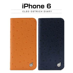 dreamplus iPhone6 Cleo Ostrich Diary ネイビー - 拡大画像