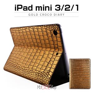 GAZE iPad Mini 3 Gold Croco Diary 商品写真2