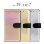 HANSMARE iPhone7 Hologram Calf Diary ローズゴールド