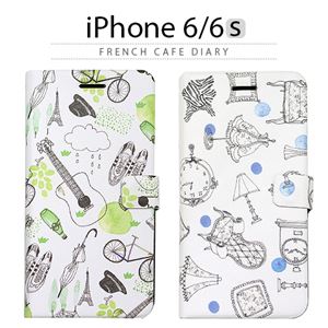 Happymori iPhone6/6S French Cafe Diary ブルー 商品画像