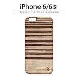 Man＆Wood iPhone6/6s 天然木ケース Pink Zebrano ブラックフレーム