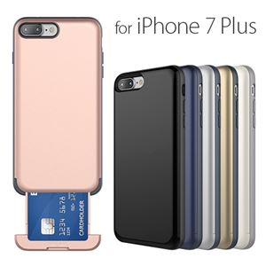 Nine Oclock iPhone 7 Plus Card Slot case メタリックダークブルー - 拡大画像