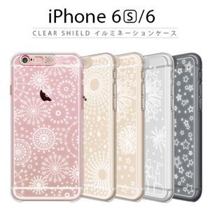 SG iPhone6s/6 Clear Shield イルミネーションケース ゴールド ファイヤーフラワー - 拡大画像