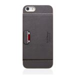 SLG iPhone5/5s D6 Italian Minerva Box Leather Card Pocket Bar グレー