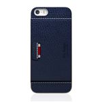 SLG iPhone5/5s D6 Italian Minerva Box Leather Card Pocket Bar ネイビー