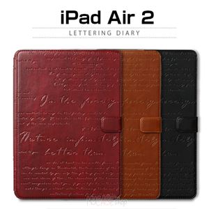 ZENUS iPad Air 2 Lettering Diary ブラウン - 拡大画像