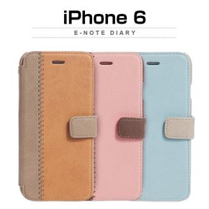 ZENUS iPhone6 E-note Diary キャメル - 拡大画像