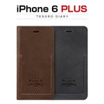 ZENUS iPhone6 Plus Black Tesoro Diary ブラウン