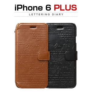 ZENUS iPhone6 Plus Lettering Diary ブラウン - 拡大画像