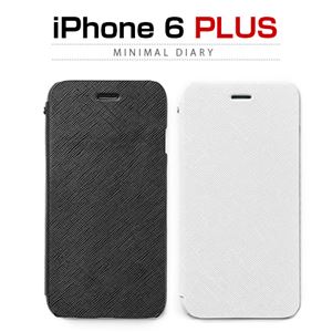 ZENUS iPhone6 Plus Minimal Diary ブラック - 拡大画像