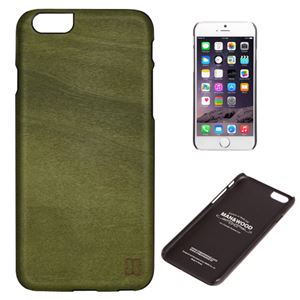 Man＆Wood iPhone6 天然木ケース Green Tea ブラックフレーム