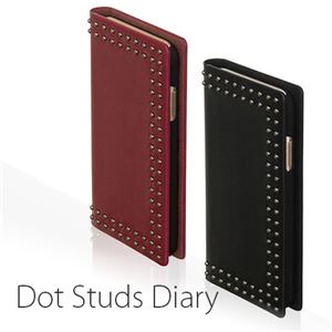 Eboluir iPhone X Dot Studs Diary ブラック