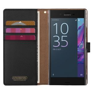 HANSMARE Xperia XZ1 CALF DIARY メタルブラック HANSMARE Xperia XZ1 CALF DIARY メタルブラック