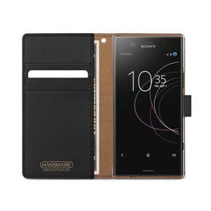HANSMARE Xperia XZ1 Compact CALF DIARY メタルブラック HANSMARE Xperia XZ1 Compact CALF DIARY メタルブラック