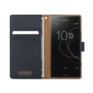 HANSMARE Xperia XZ1 Compact CALF DIARY ネイビーブルー HANSMARE Xperia XZ1 Compact CALF DIARY ネイビーブルー