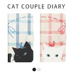 Happymori iPhone X Cat Couple Diary ブラック